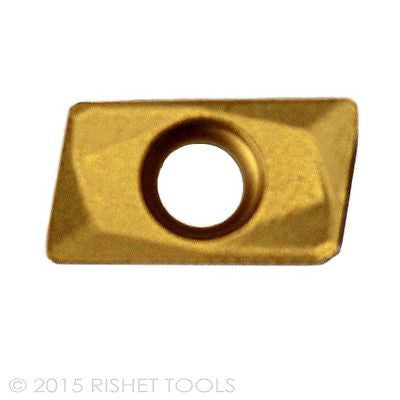 RISHET TOOLS APKT 1604 PDR-HM C5 Multi Layer TIN Coated Carbide Inserts (10 PCS)