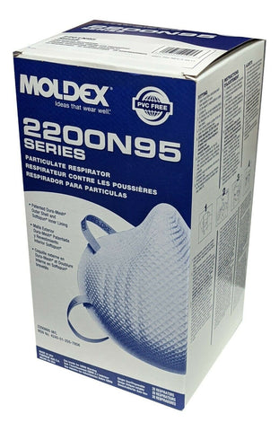 Moldex 2200 series 2201 N95 (N grade 95) respirator size Small EXP 2029 - 20/Box