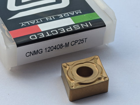 10 pcs SHARP METAL CNMG 432-M 120408-M Grade CP25T CVD Coated High Performance Carbide Inserts for Steel - Made in Italy