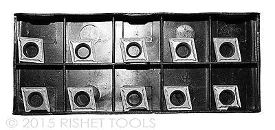 thumbnail interactive-video image 1 of RISHET TOOLS CCMT 32.51 Carbide Inserts – 10 Pack, C2 Grade, TiN Coated – For Cast Iron, Rhombus Shape 1 of 2