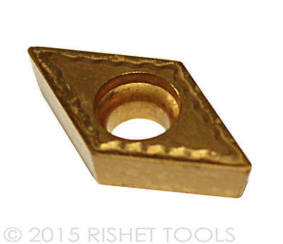 RISHET TOOLS DCMT 32.52 C5 Multi Layer TiN Coated Carbide Inserts (10 PCS)