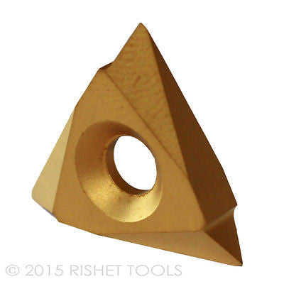 RISHET TOOLS TNMG 431 C5 Multi-Layer TiN Coated Carbide Inserts - Box Of 10, For Steel & Stainless Steel