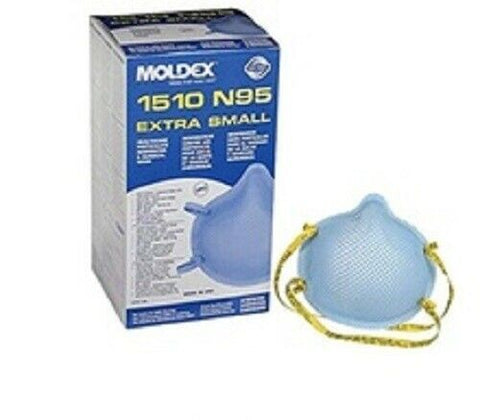 MOLDEX 1500 Series 1510 N95 Respirator & Surgical Mask, Size XS - 20/Box