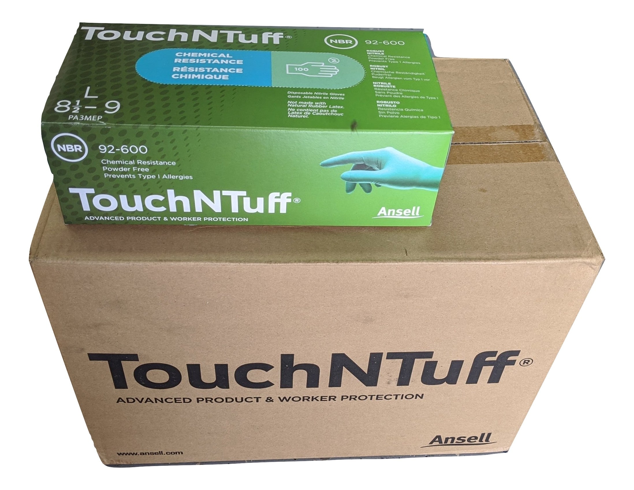 handschuhe touch n tuff 92-600 ANSELL TouchNTuff 92-600-L Chemical Resistant Nitrile powder free disposable gloves, Size LARGE