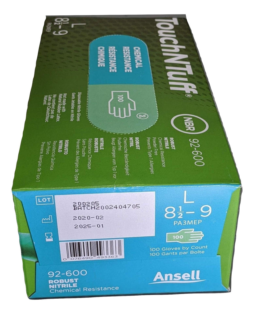 handschuhe touch n tuff 92-600 ANSELL TouchNTuff 92-600-L Chemical Resistant Nitrile powder free disp – RISHET TOOLS