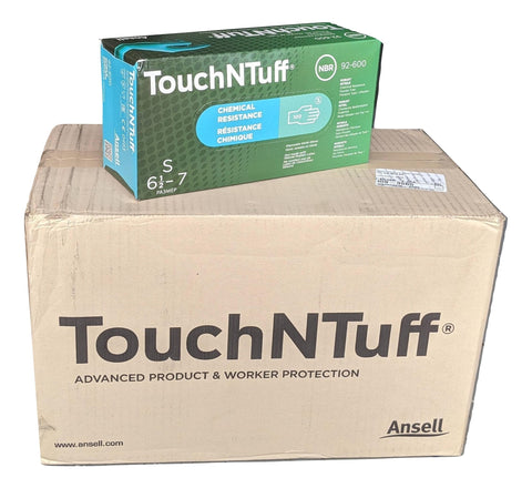 ANSELL TouchNTuff 92-600-S Chemical Resistant Nitrile powder free disposable gloves, Size SMALL - Case of 1000 (10 Boxes)