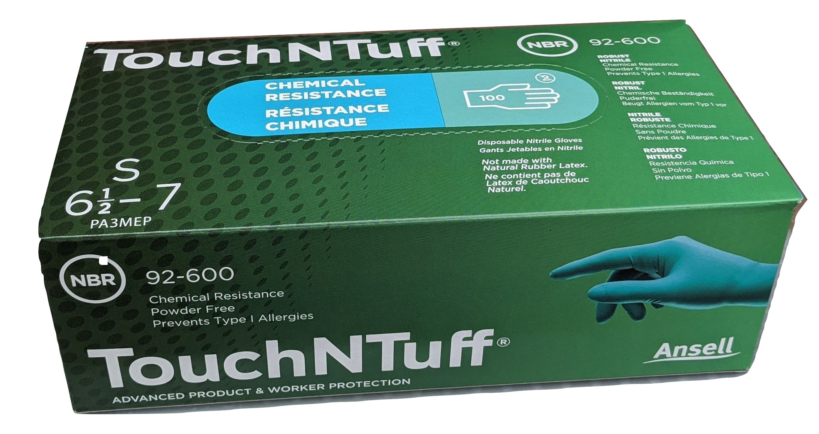 ANSELL TouchNTuff 92-600-S Chemical Resistant Nitrile powder free disp – RISHET TOOLS