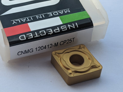 10 pcs SHARP METAL CNMG 433-M 120412-M Grade CP25T CVD Coated High Performance Carbide Inserts for Steel - Made in Italy