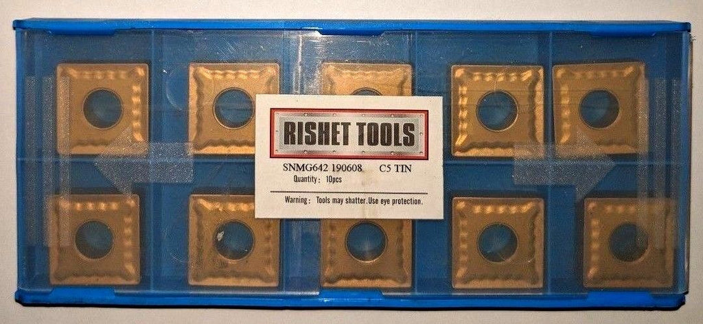 RISHET TOOLS SNMG 642 C5 Multi Layer TiN Coated Carbide Inserts (10 PCS)